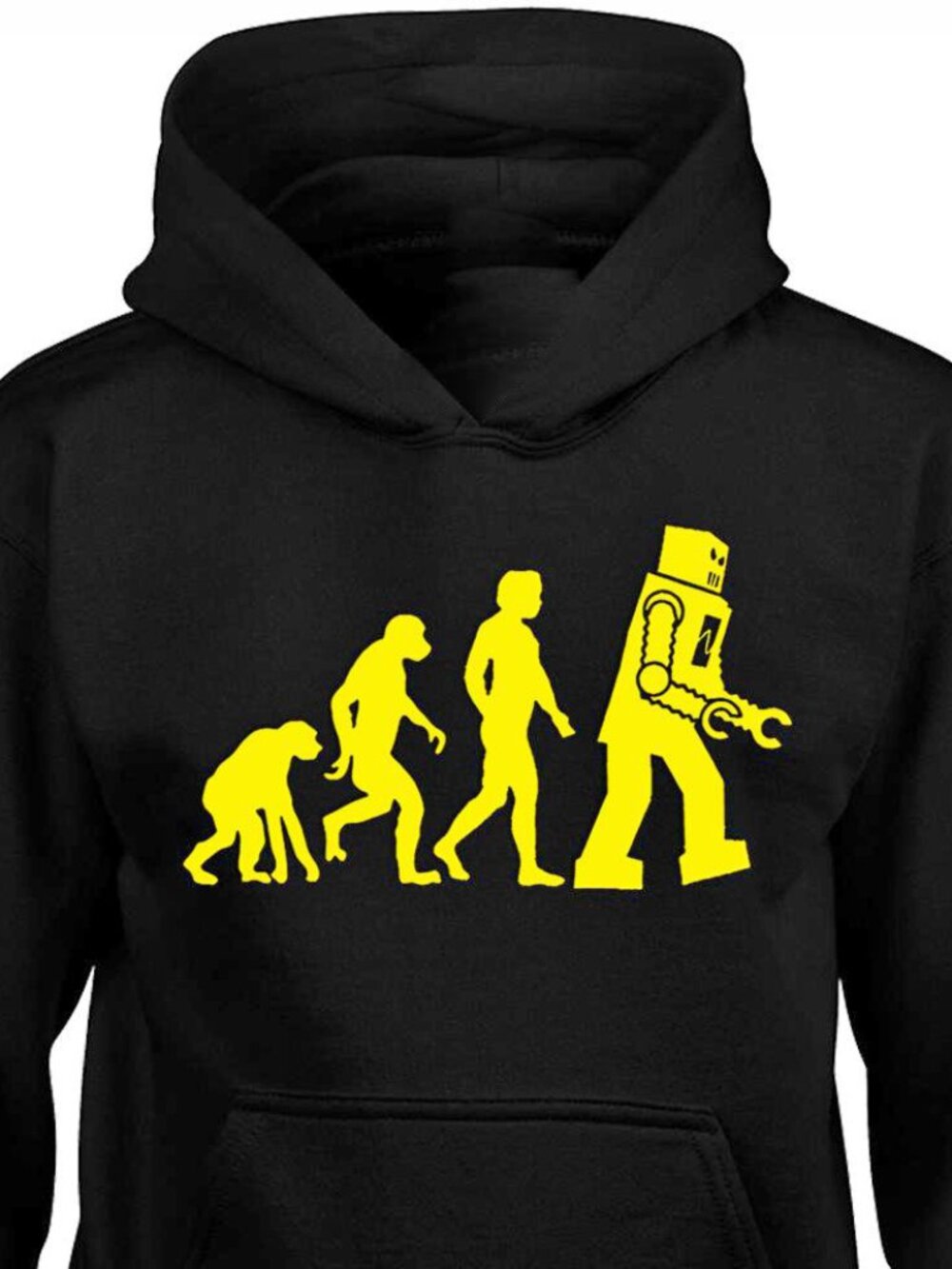 New Robot Evolution Black Hoodie Fleece Sweatshirt